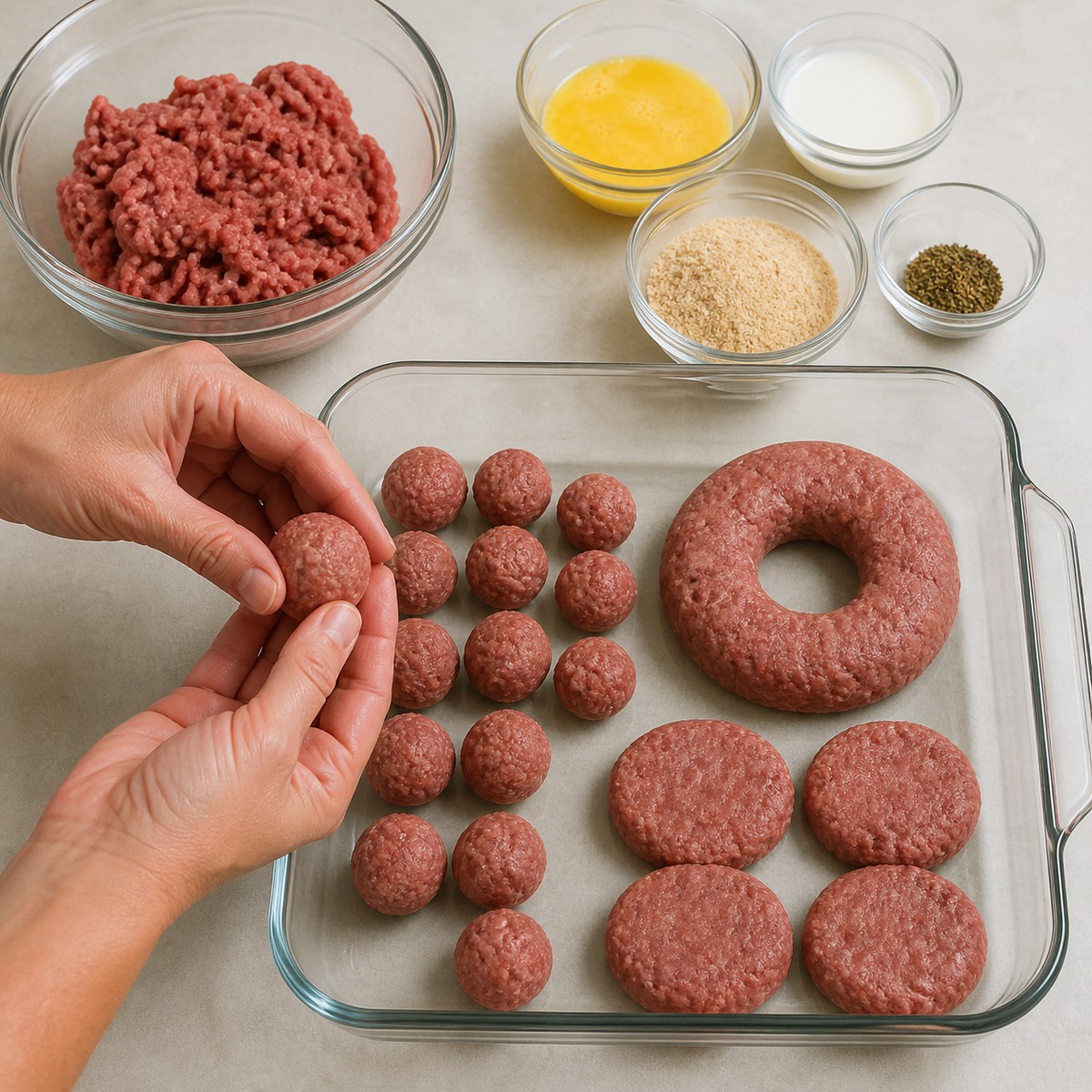 Representative image for Micro-Cooking Meatballs, Meat Ring, and Patties